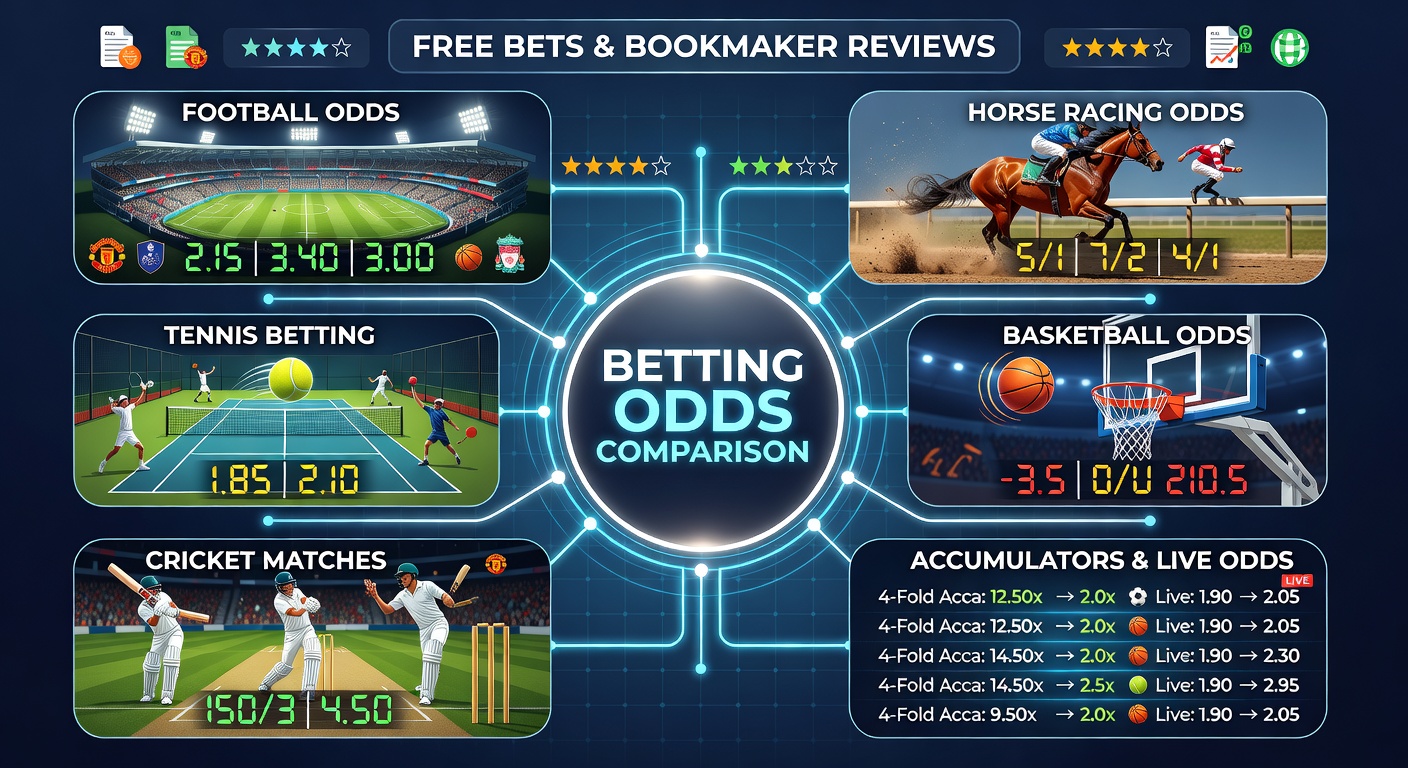 Vibrant collage of Grand National horses leaping fences, NBA players driving to the hoop, tennis clay court rallies, FA Cup crowd celebrations, and IPL night match dew-covered pitches under floodlights