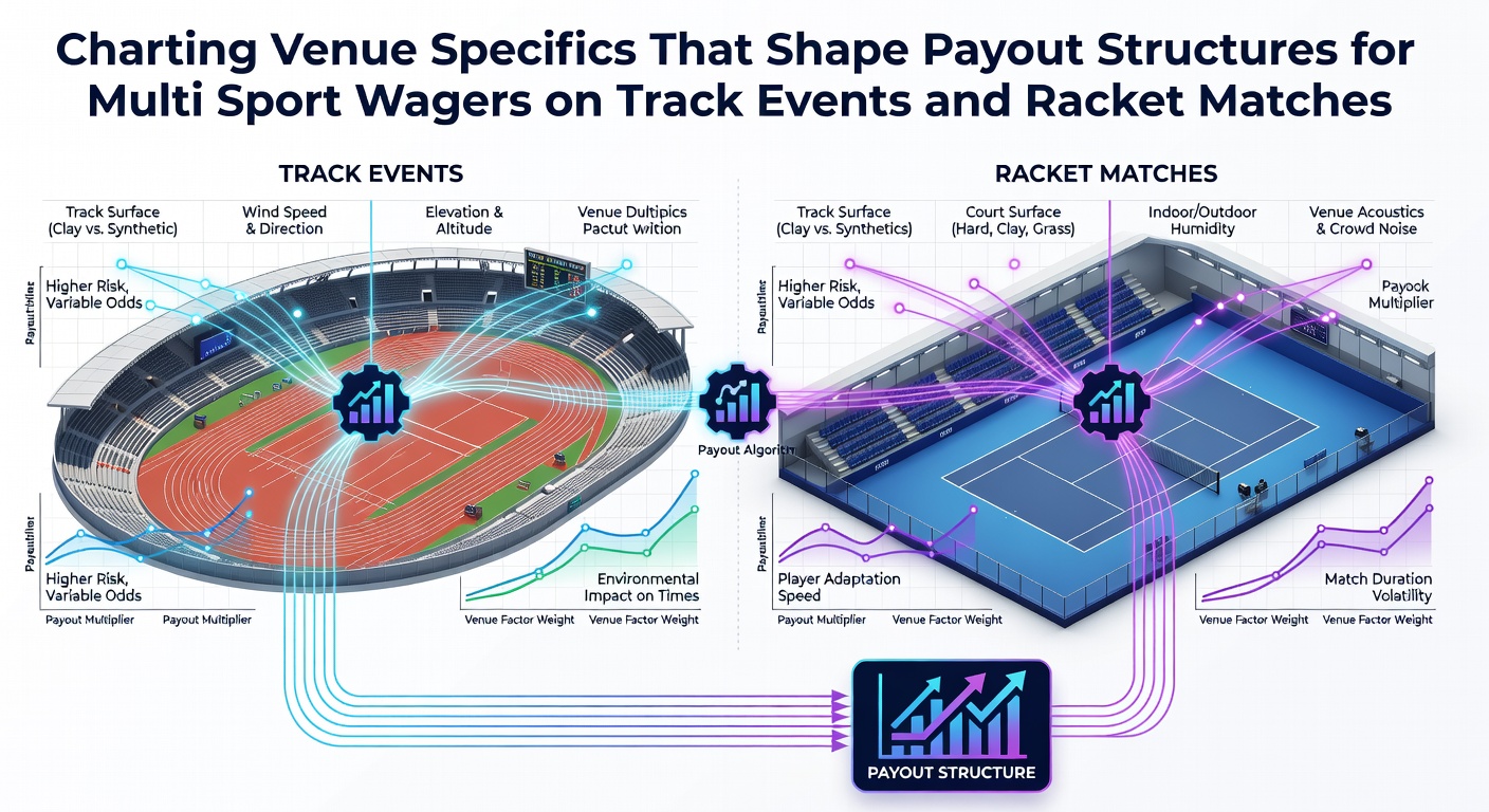 Detailed venue layout diagrams showing track surfaces and racket court configurations that influence multi-sport betting structures