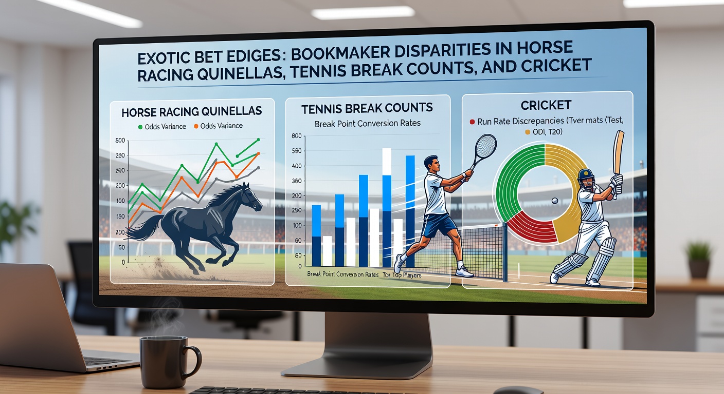 Comparative odds table for tennis break count props across five bookmakers, illustrating over/under lines for a Miami Open semifinal