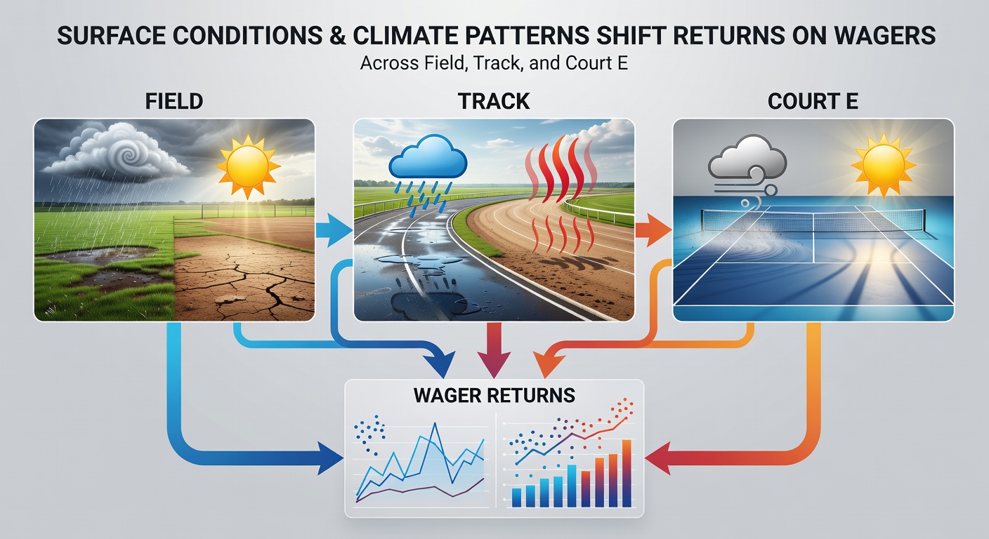 Tennis players on outdoor courts adapting to wind and temperature changes that affect rally lengths and match outcomes