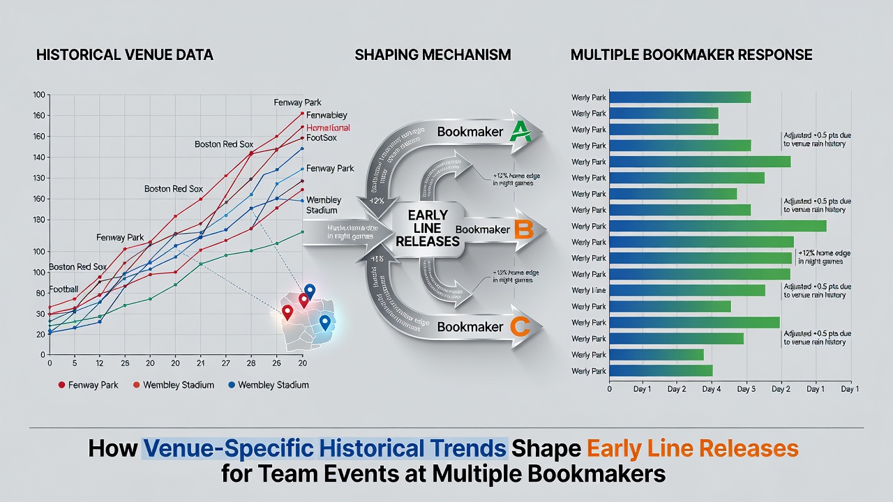 Sports data analysts comparing historical venue trends across bookmaker platforms for upcoming team events