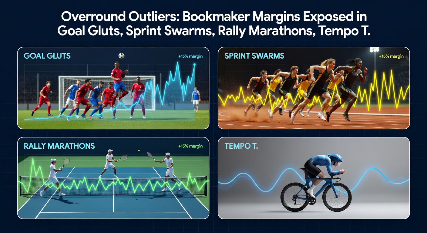 Visual breakdown of overround comparisons across bookmakers in sprint races and high-tempo basketball games