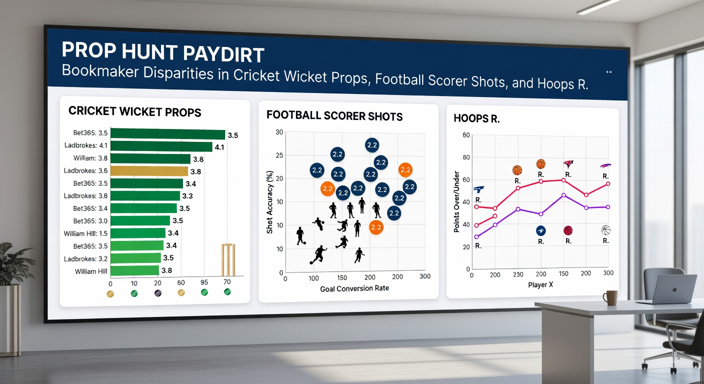 Side-by-side bookmaker odds screens displaying varying lines for a cricket wicket prop, football shot bet, and basketball rebound over, illustrating key disparities