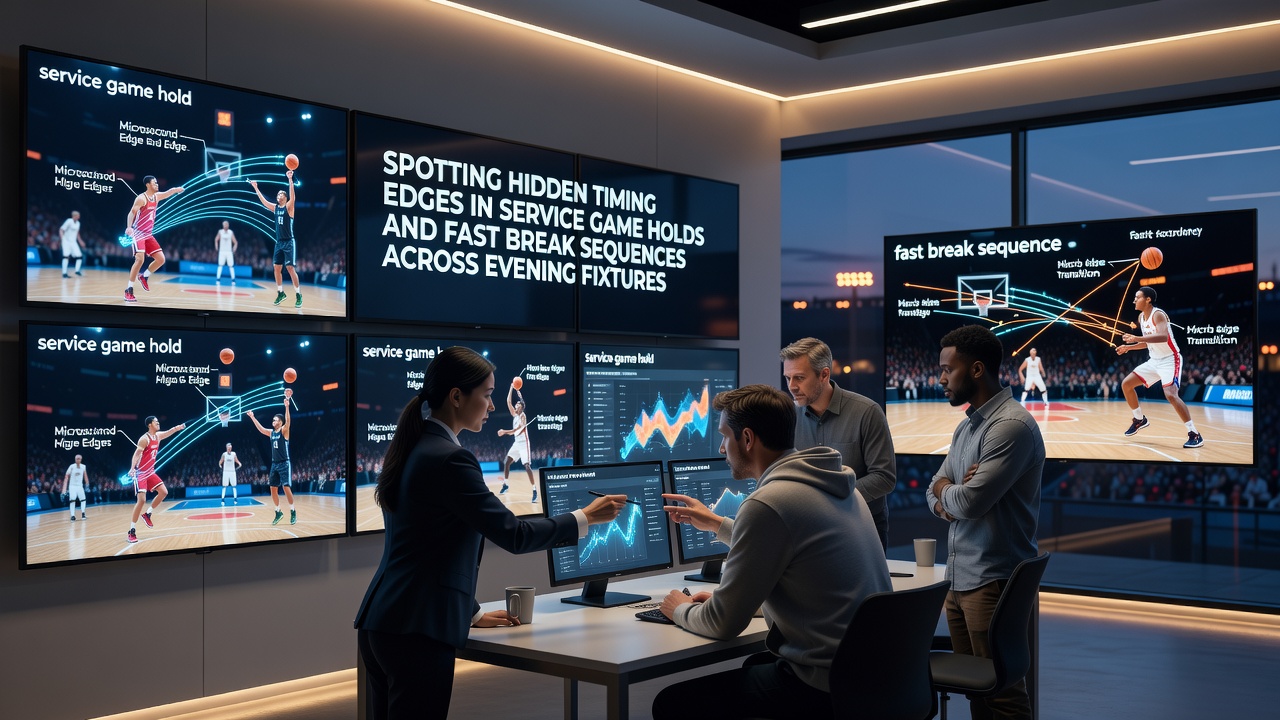 Split-screen view of evening tennis service game and basketball fast break on competing betting interfaces