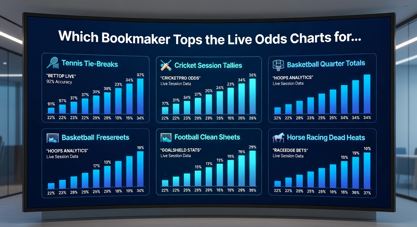 Comparative chart of live betting odds across major bookmakers for tennis tie-breaks, showing Pinnacle leading with tighter spreads during high-stakes ATP matches